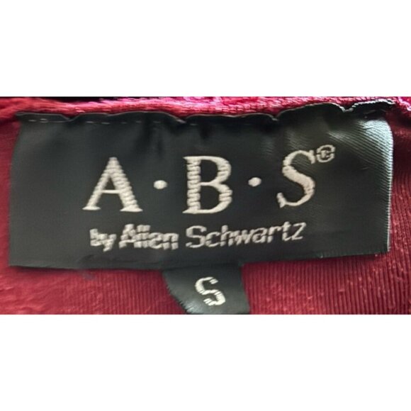 A B S by Allen Shwartz Dress Burgundy Red Velvet Luxurious Evening Size Small - Picture 4 of 4